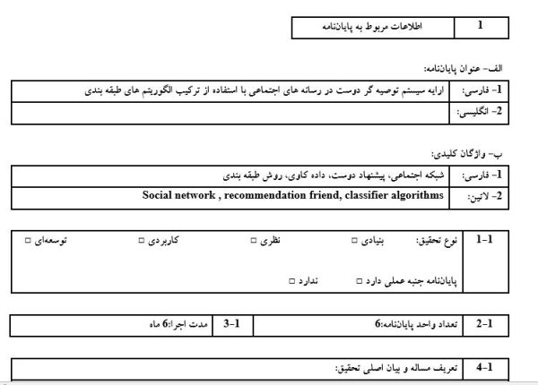 پایان نامه، سمینار، شبیه سازی و نگارش مقاله، پروپوزال آماده، دانلود پروپوزال، موضوع پروپوزال، ماکان تزیز، پروپوزال ارشد، makanthesis، شبکه اجتماعی، پیشنهاد دوست، داده کاوی، روش طبقه بندی، Social network , recommendation friend, classifier algorithms